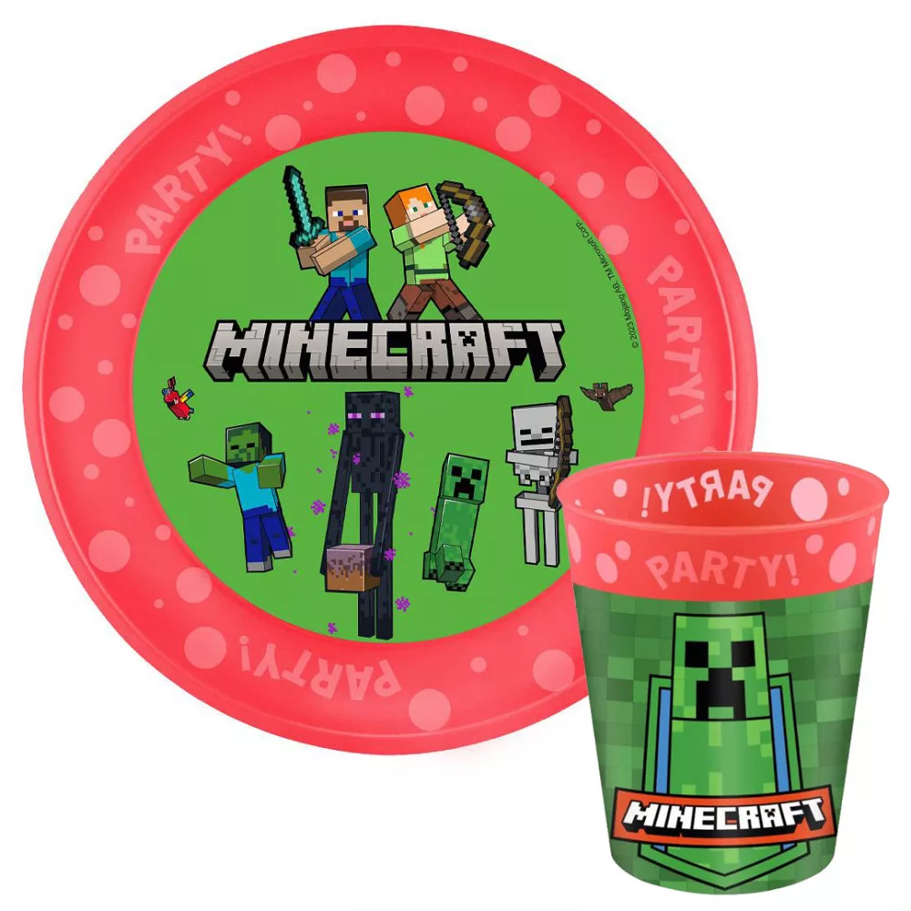 Plastový tanier + pohár MINECRAFT