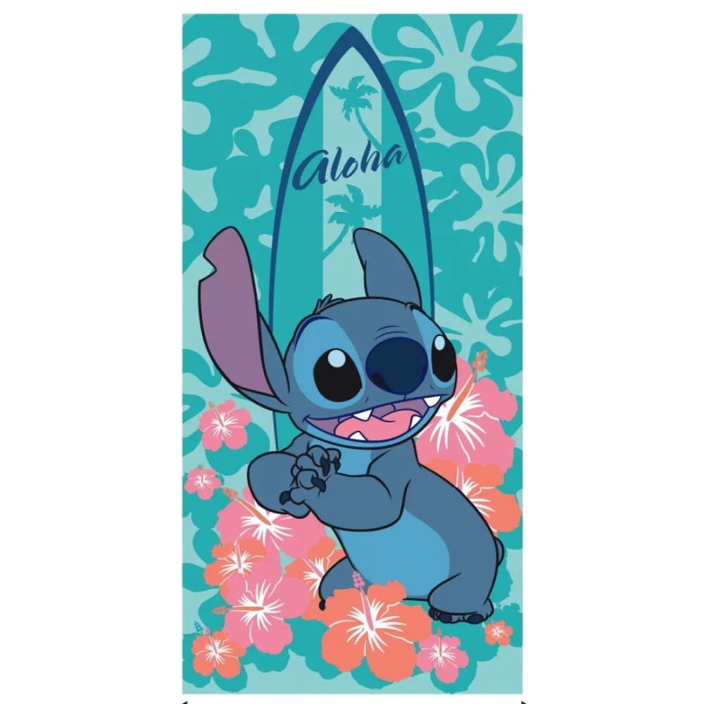 Osuška 70x140 LILO A STITCH kvety (rýchloschnúca)