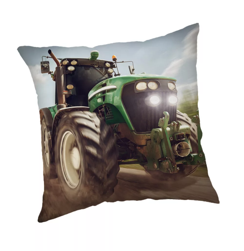 Obliečka na vankúšik 40x40 TRAKTOR zelený