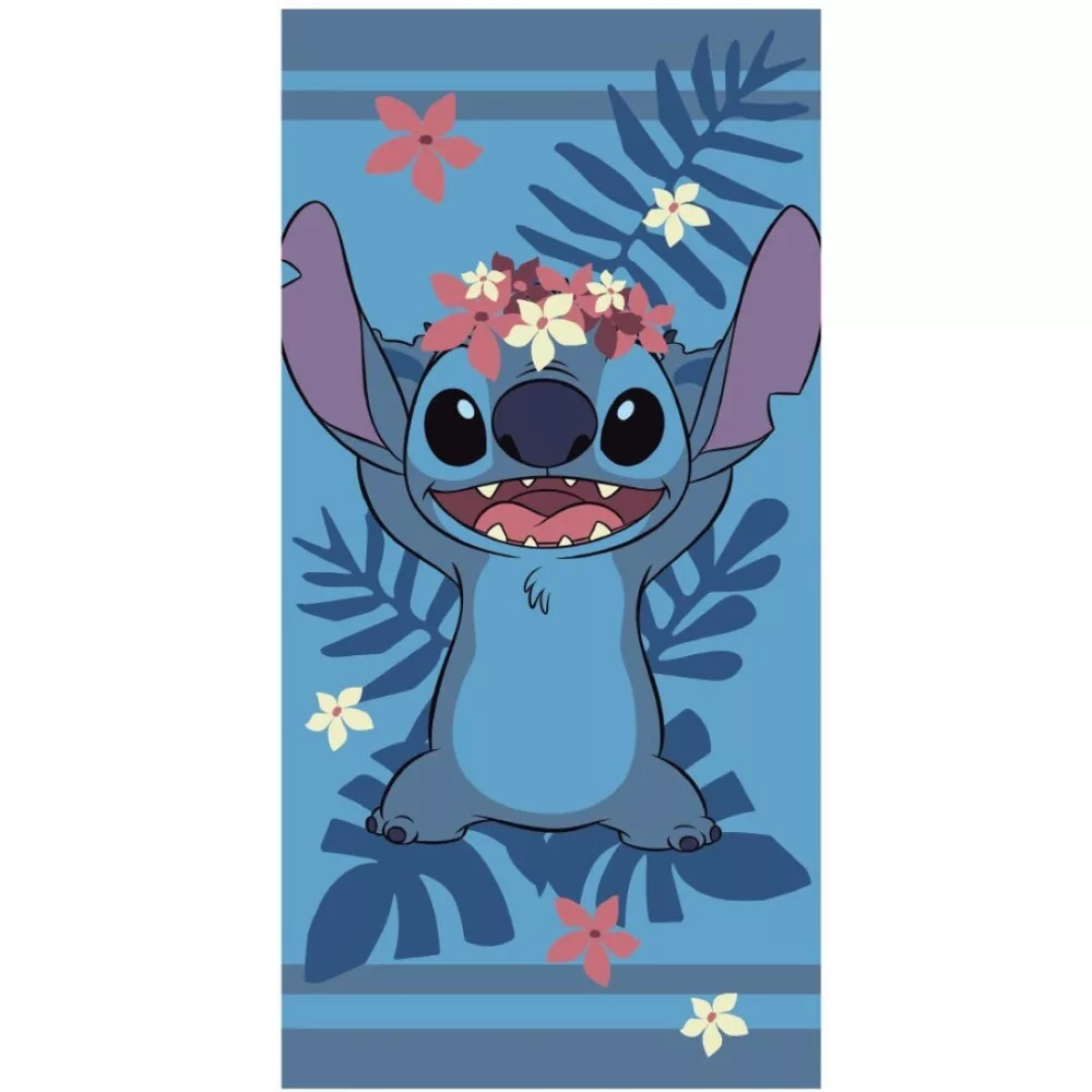 Osuška 70x140 LILO A STICH na modrom (rýchloschnúca)