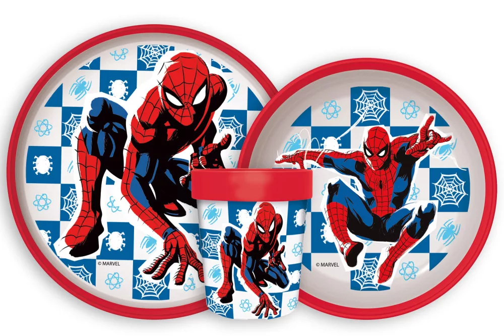 Jedálenský protišmykový set - plast SPIDERMAN