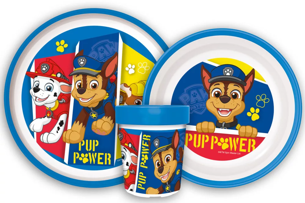 Jedálenský protišmykový set - plast PAW PATROL boy
