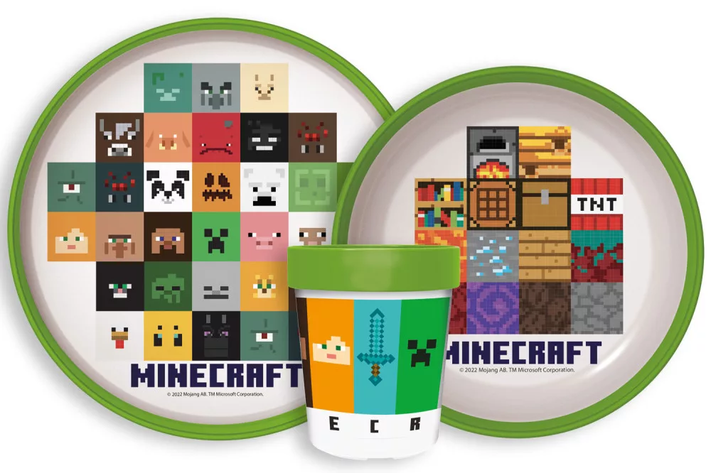 Jedálenský protišmykový set - plast MINECRAFT