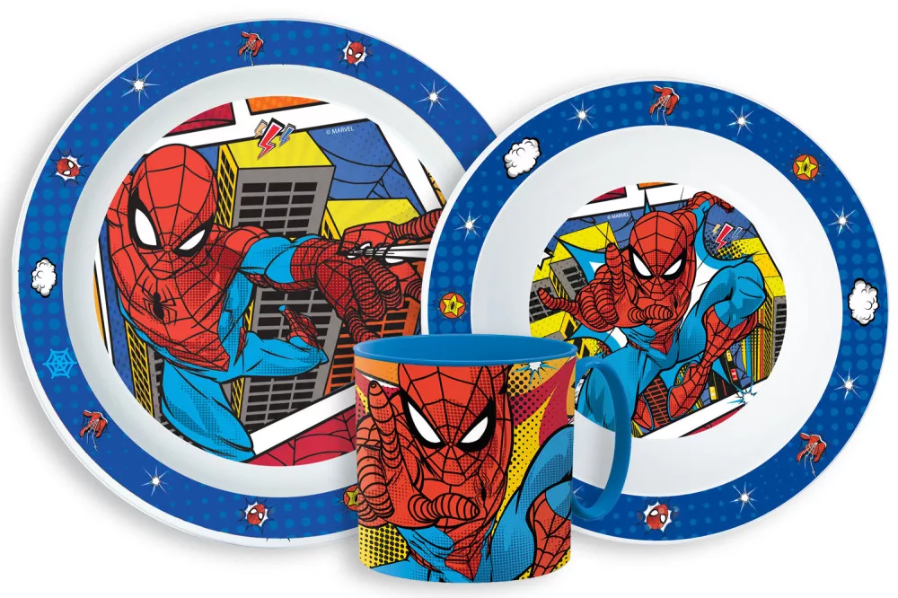 Jedálenský set - plast SPIDERMAN mesto 02