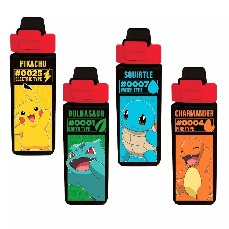 Hranatá fľaša POKÉMON mix 500ml