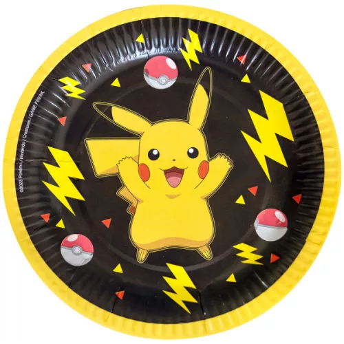 Papierový tanier 18cm POKÉMON na čiernom