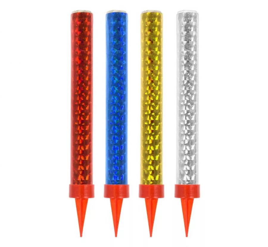 Tortový zápich OHŇOSTROJ color 12cm (4ks)
