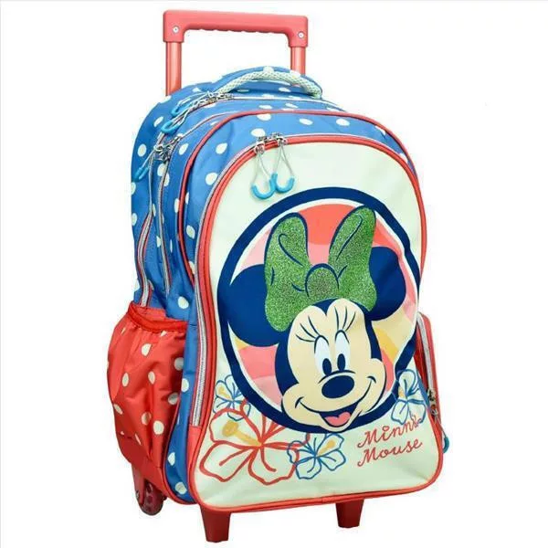 Školská taška na ťahanie MINNIE bodky 46cm