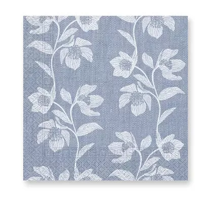 Servítky (20ks) FLORAL šedá