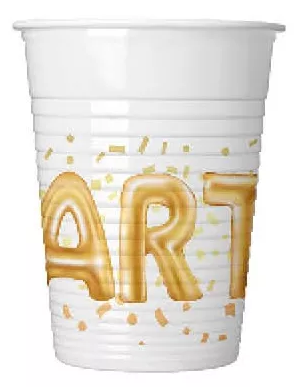 Plastový pohár 200ml PARTY gold