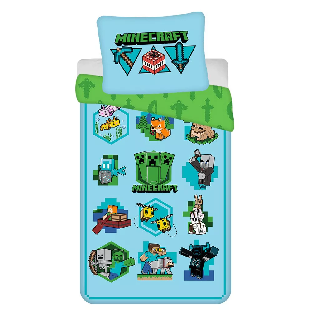 Obliečky 140x200 MINECRAFT na modrom