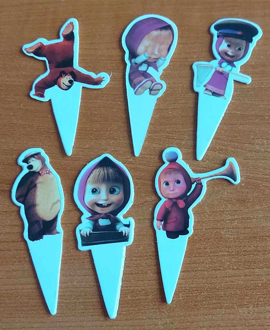 Tortový zápich MÁŠA A MEDVEĎ 01 (24ks)