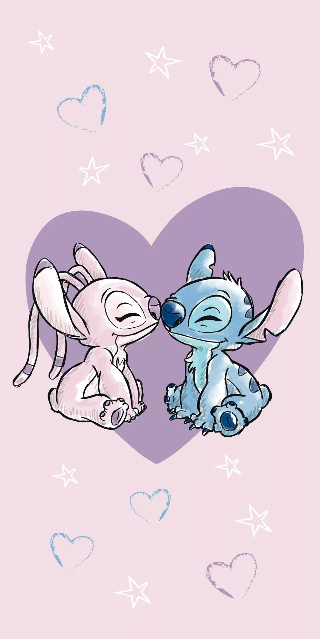 Osuška 70x140 LILO A STITCH srdiečko