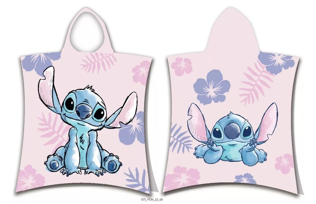 Pončo 50x115 LILO A STITCH ružové