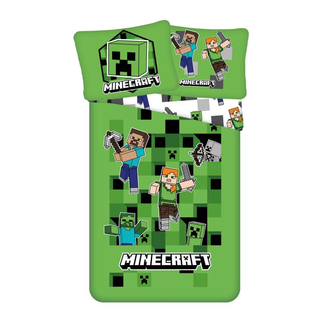 Obliečky 140x200 MINECRAFT green