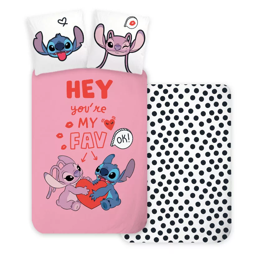 Obliečky do postieľky 100x135 LILO A STITCH láska