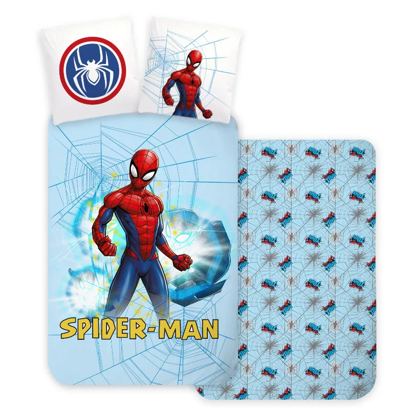 Obliečky do postieľky 100x135 SPIDERMAN bledomodré