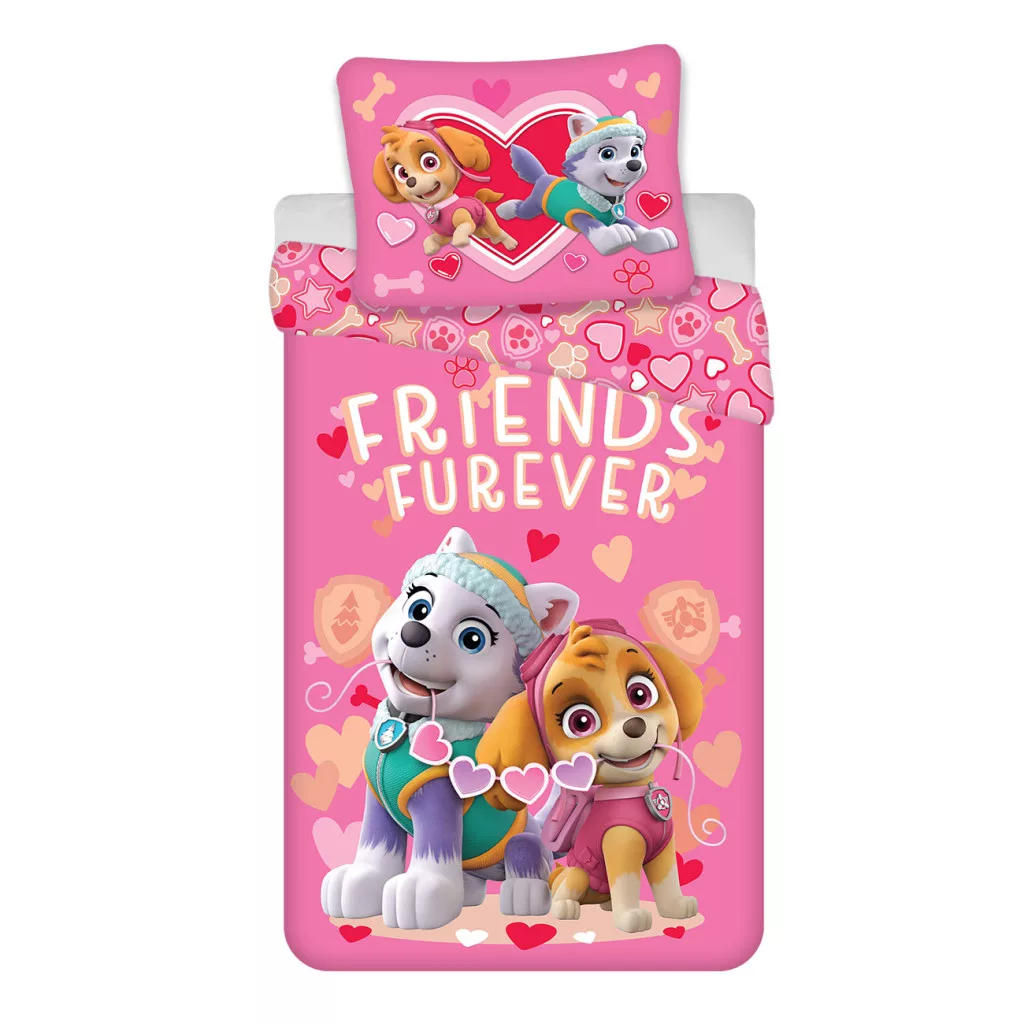 Obliečky do postieľky 100x135 PAW PATROL srdcia