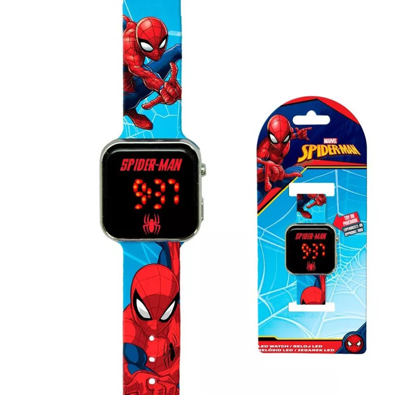 Digitálne LED hodinky SPIDERMAN modré