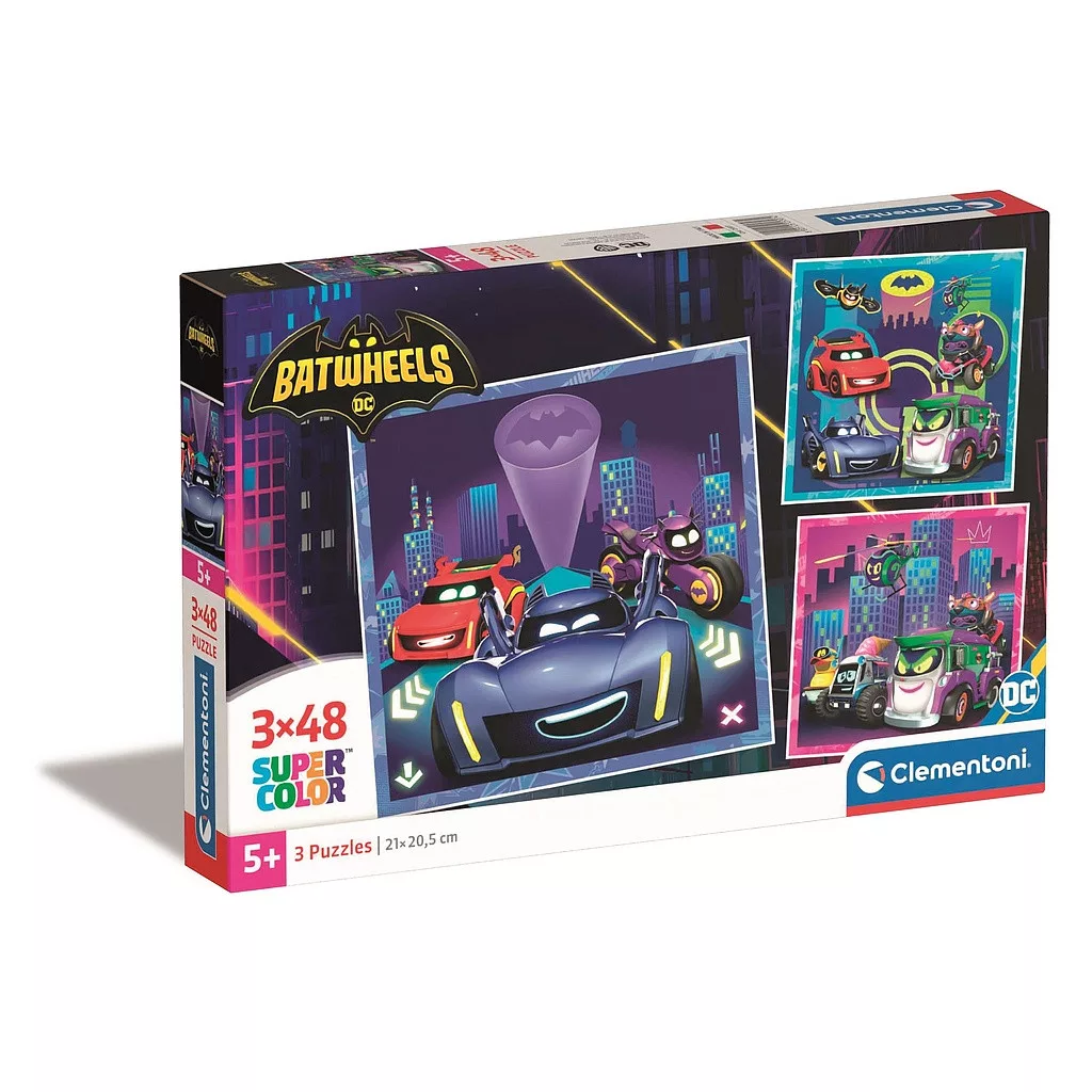 Puzzle 3x48 dielikov BATMAN batwheels