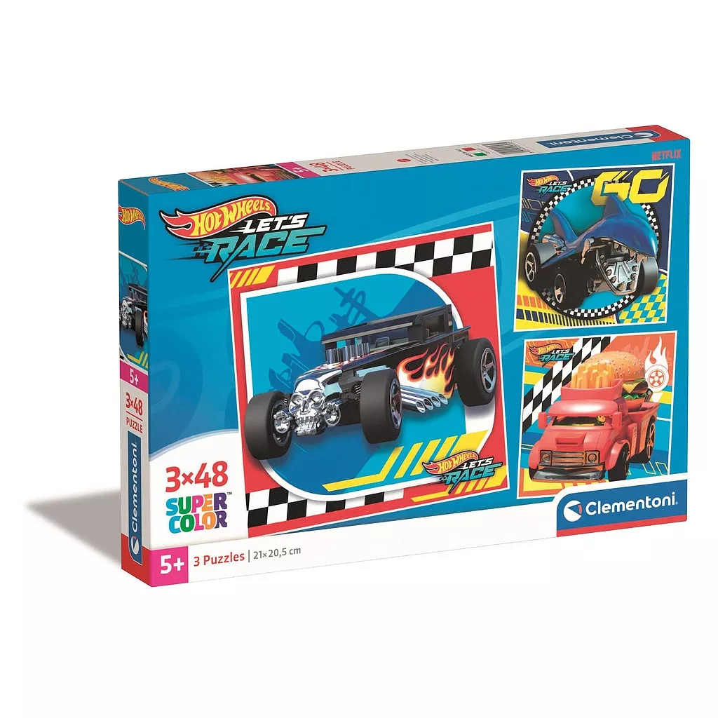 Puzzle 3x48 dielikov HOT WHEELS go