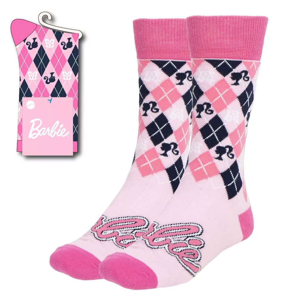 Vysoké ponožky BARBIE kocky - 36/43