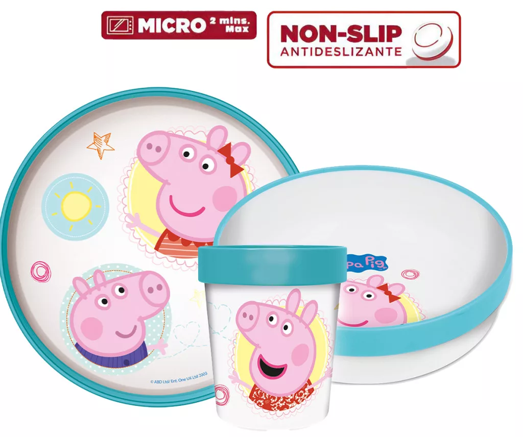 Jedálenský protišmykový set - plast PEPPA PIG