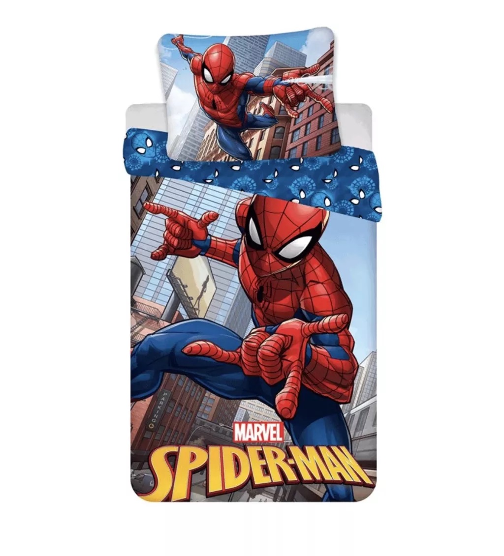 Obliečky do postieľky 100x135 SPIDERMAN mesto