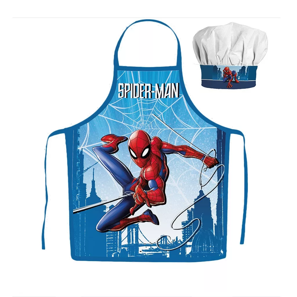 Zástera s čiapkou SPIDERMAN bledo modrá