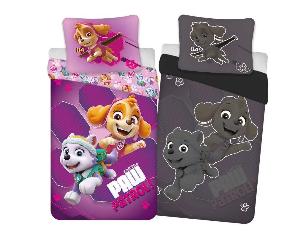 Obliečky 140x200 PAW PATROL lila - svietiace