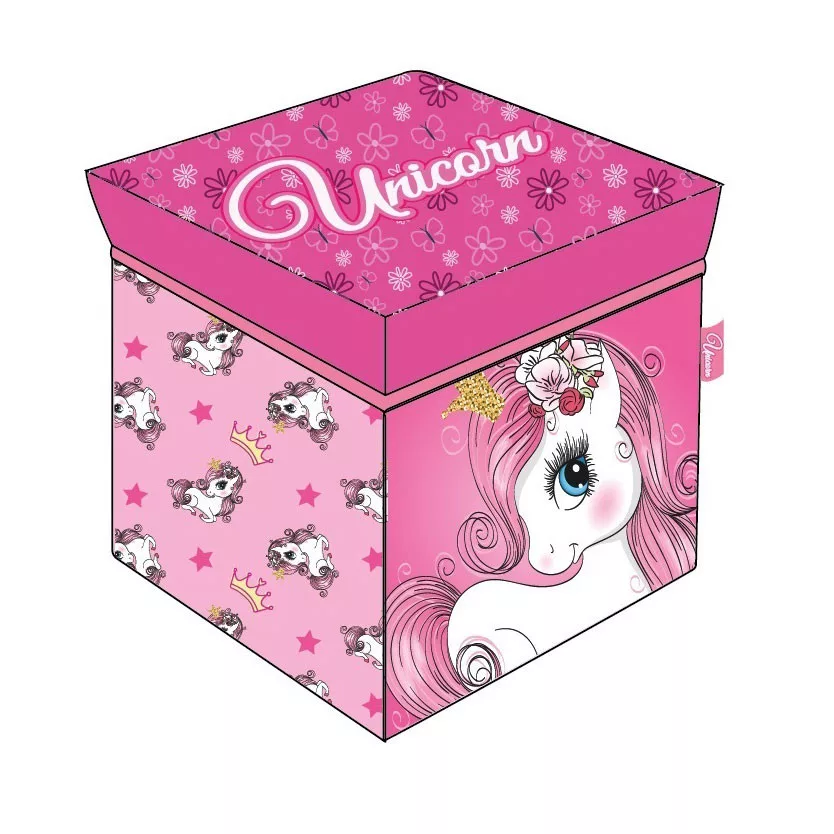 Úložný box - taburetka JEDNOROŽEC pretty