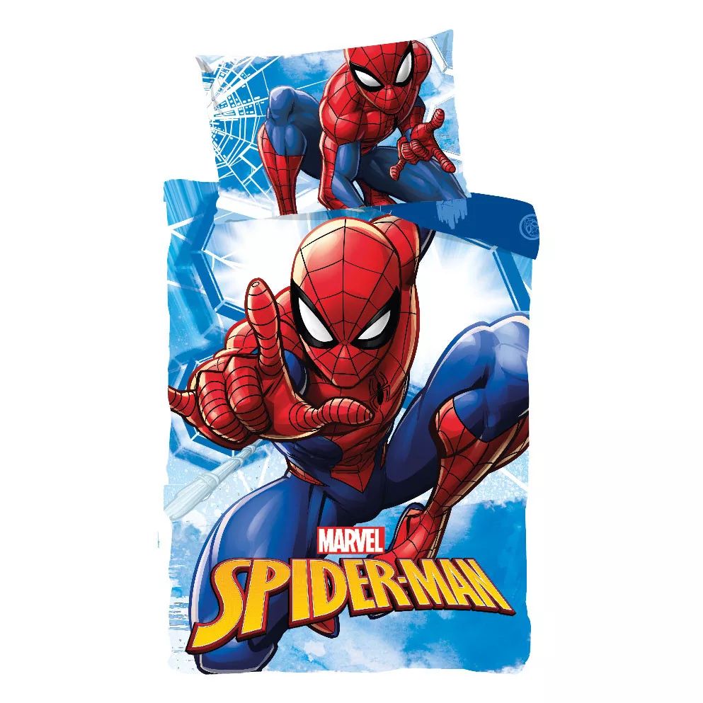 Obliečky do postieľky 100x135 SPIDERMAN na modrom