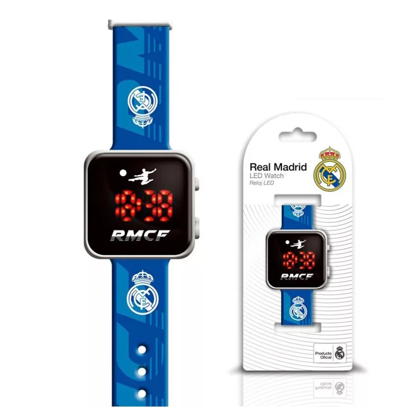 Digitálne LED hodinky REAL MADRID modré