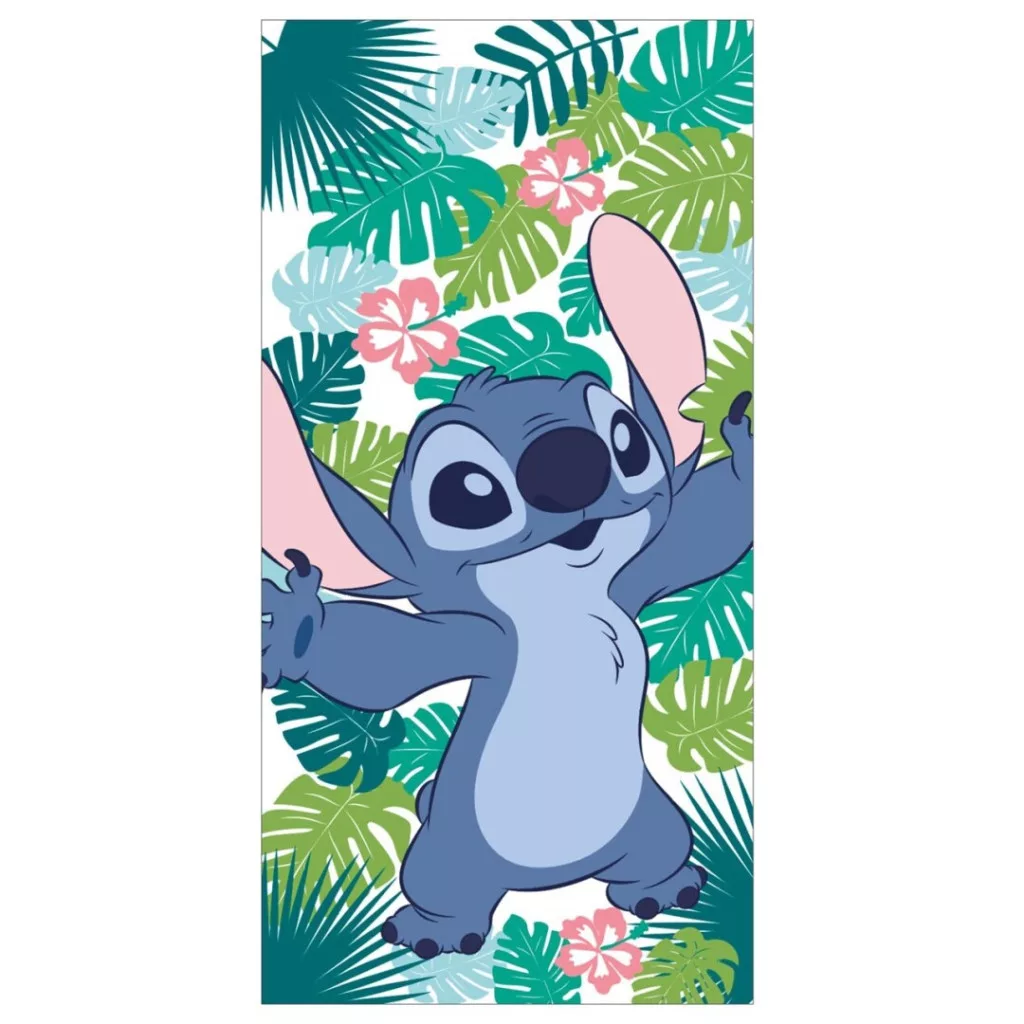 Osuška 70x140 LILO A STITCH listy zelené (rýchloschnúca)