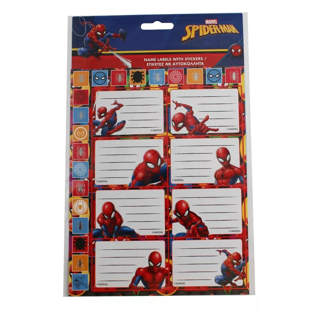 Lepiace štítky (16ks) SPIDERMAN