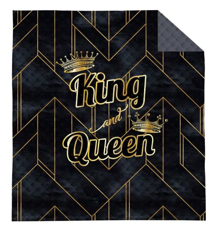 Prehoz na posteľ 170x210 KING and QUEEN gold