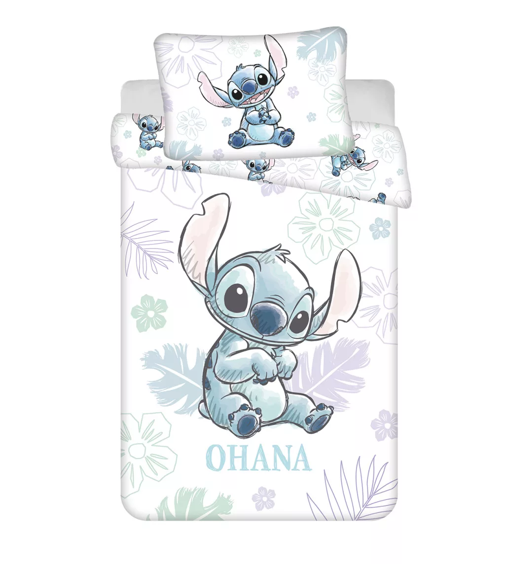 Obliečky do postieľky 100x135 LILO A STITCH na bielom