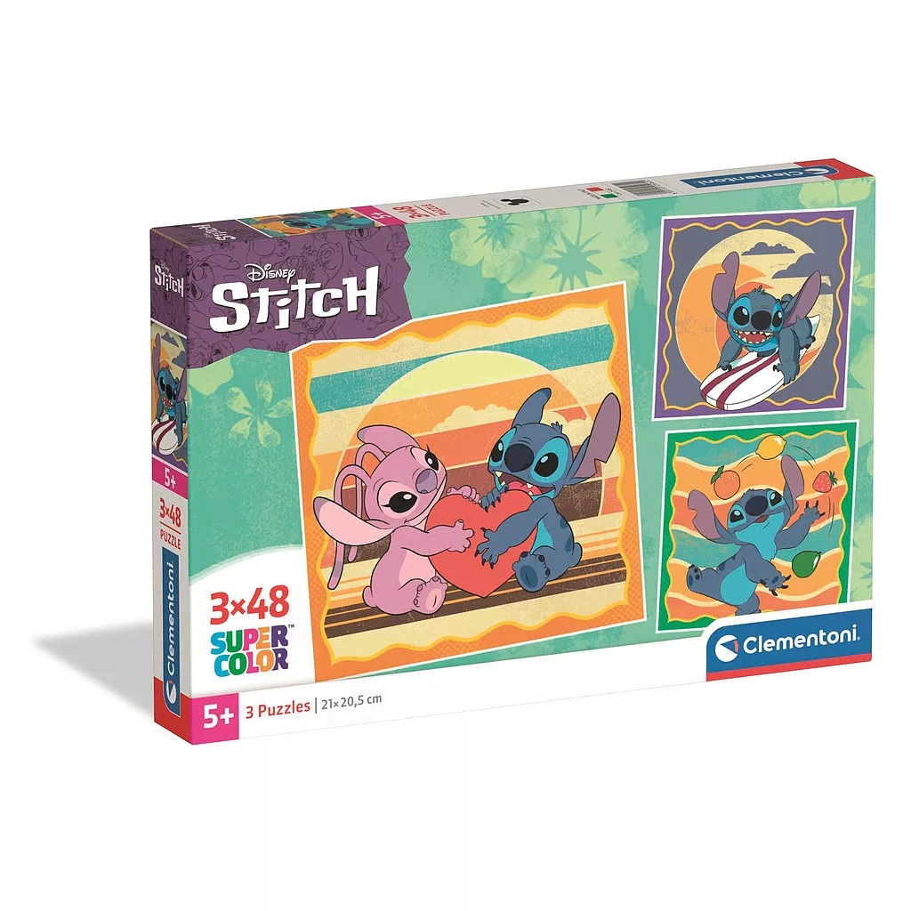 Puzzle 3x48 dielikov LILO A STITCH srdce
