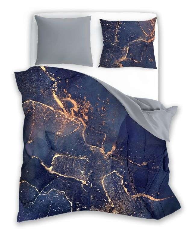 Saténové obliečky 140x200 MINERALS modré