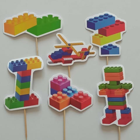 Tortový zápich LEGO KOCKY (15ks)