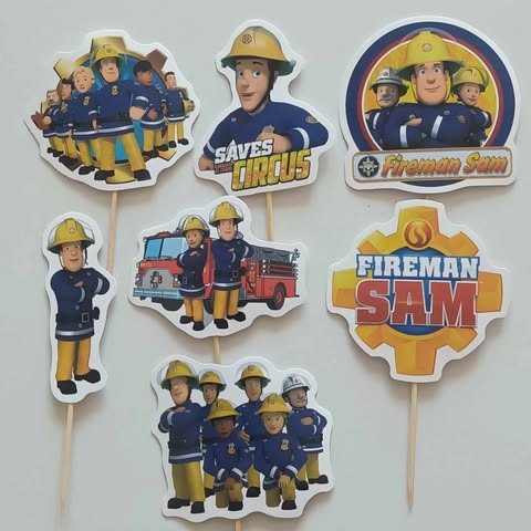 Tortový zápich POŽIARNIK SAM (15ks)