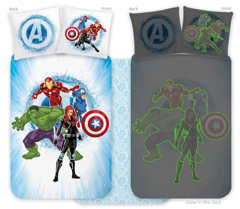 Obliečky do postieľky 100x135 AVENGERS - svietiace