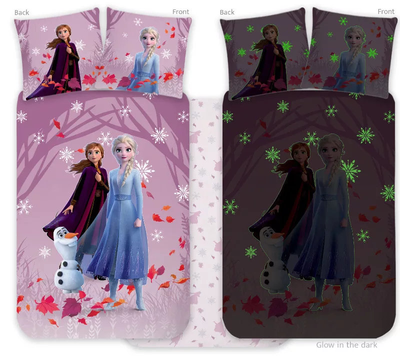 Obliečky do postieľky 100x135 FROZEN purple - svietiace