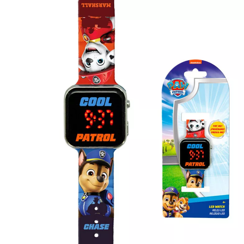 Digitálne LED hodinky PAW PATROL červeno-modré