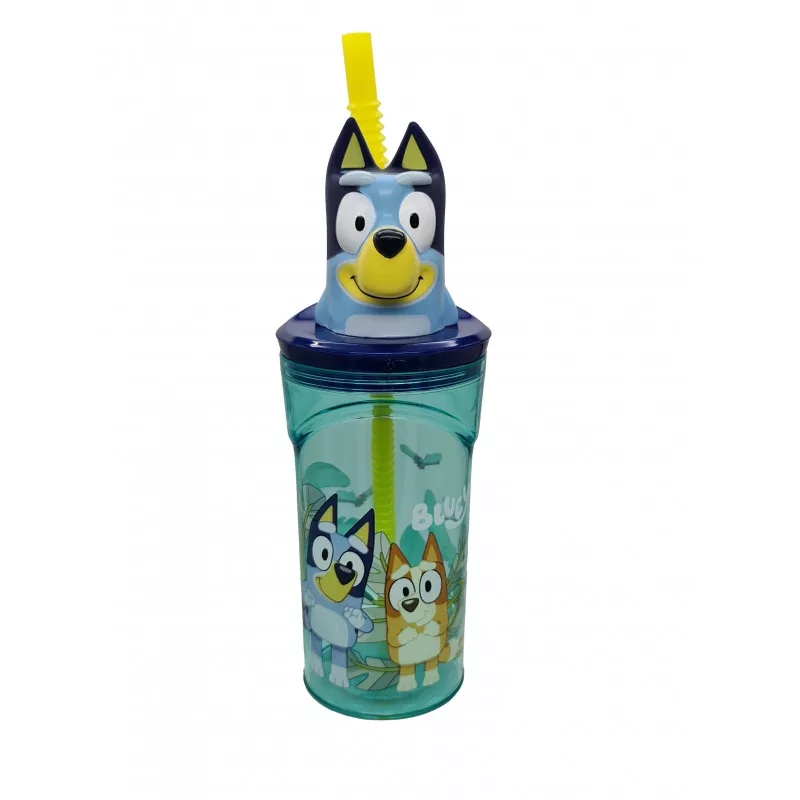 Plastový 3D pohár so slamkou BLUEY