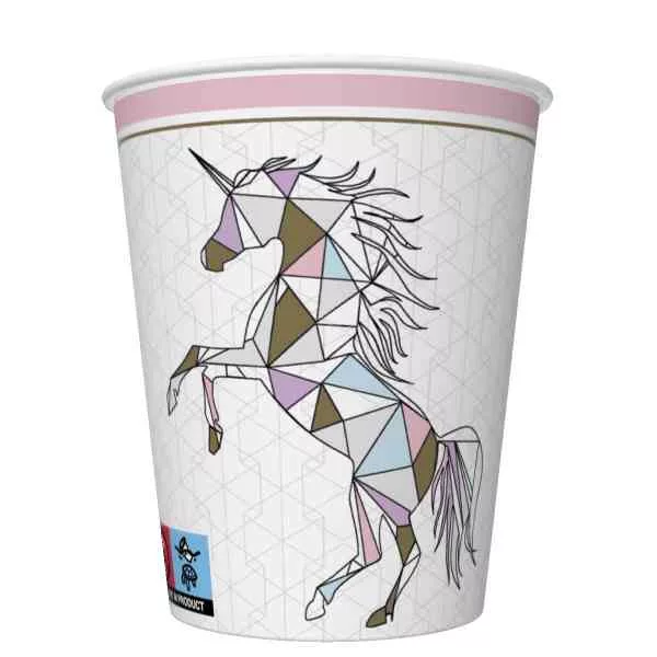 Papierový pohár 250ml JEDNOROŽEC geo