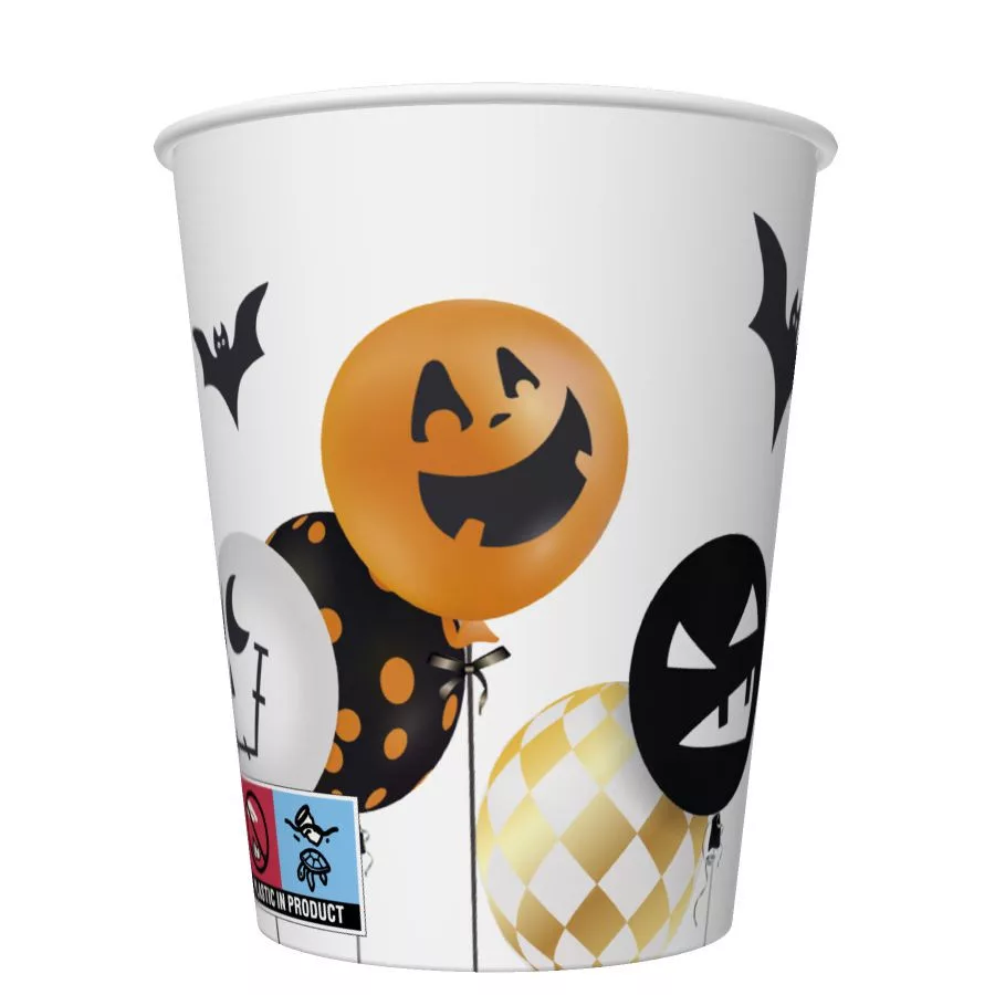 Papierový pohár 250ml HALLOWEEN balóny