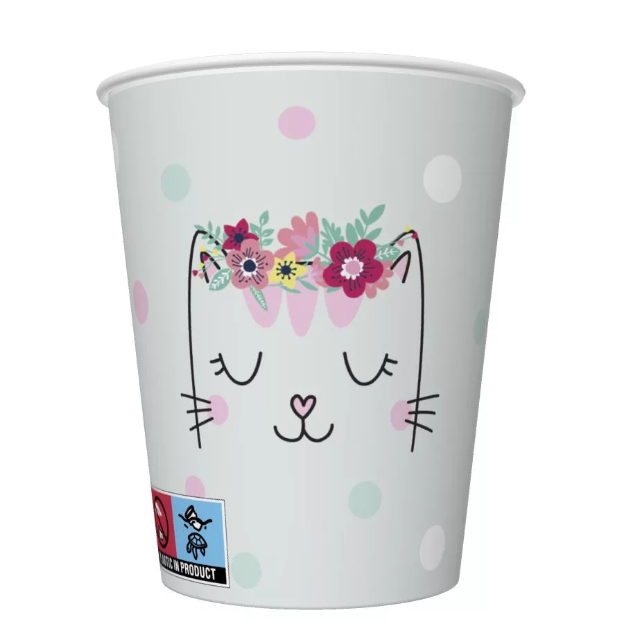 Papierový pohár 250ml MAČKA čelenka