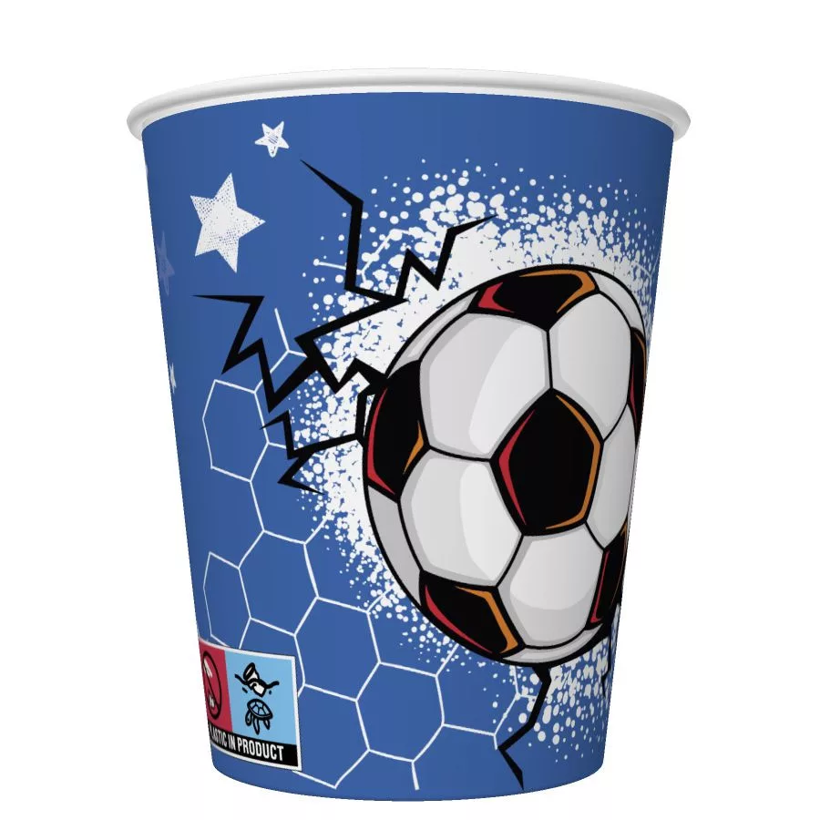 Papierový pohár 250ml FUTBAL modrý