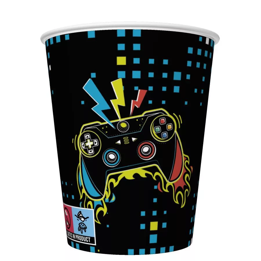 Papierový pohár 250ml GAME konzola